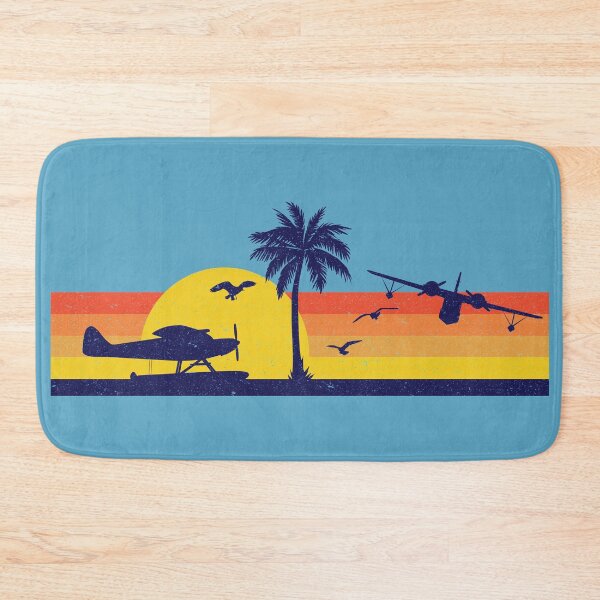 Item preview, Retro 80s Seaplane Scene with Twin designed and sold by NeckNech.