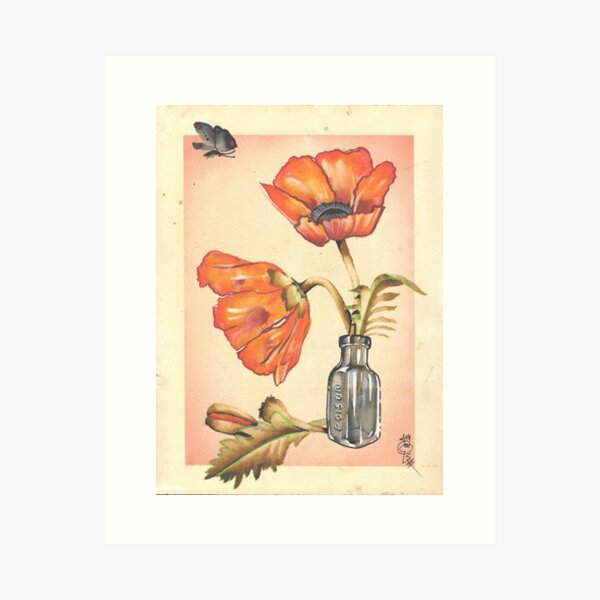 Aperçu de l'œuvre coquelicots en vrac dans un pot à poison créée et vendue par resonanteye.