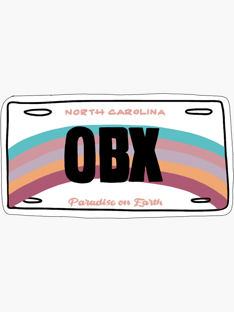 "Outer Banks License Plate " Sticker for Sale by creationzbylc Redbubble