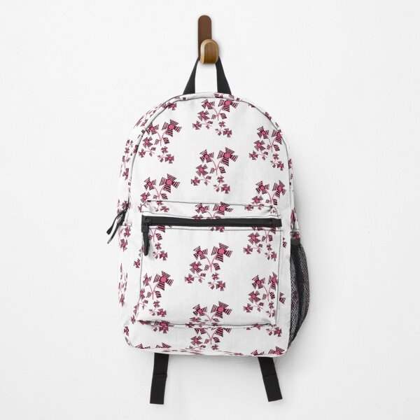 Item preview, Pink and Maroon floral design with stripes designed and sold by Susaans-Art.