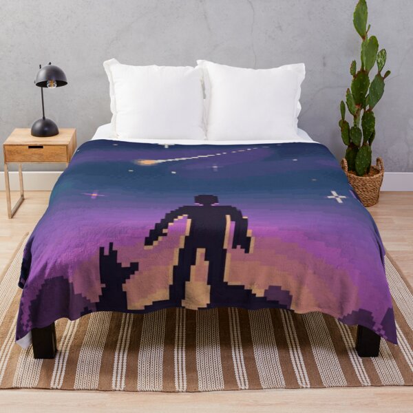 Aperçu de l'œuvre Un homme et son copain pixelisés observent les étoiles créée et vendue par HopeDetour.