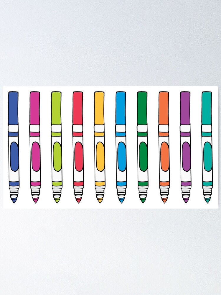 Cute Art Supplies with pens, pencils, scissors and washi tape | Poster