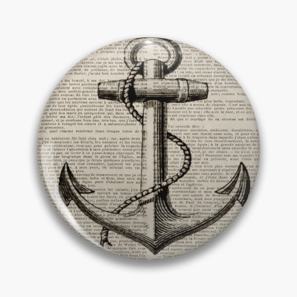 Item preview, 1980s dark academia beach nautical captain newspaper print vintage anchor  designed and sold by LEILA ART SPACE.