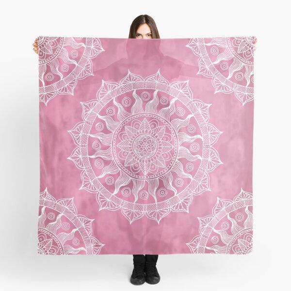 Pink Boho Chic Mandala Scarf