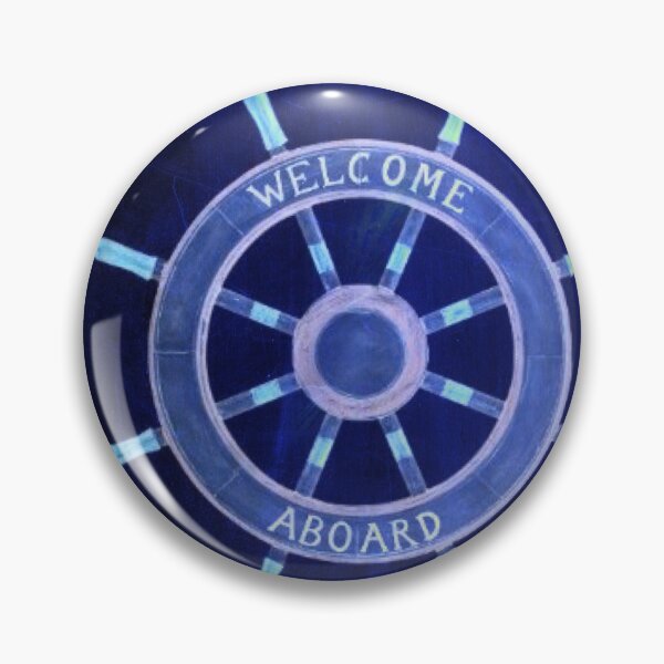 Item preview, chic rustic beach fashion navy blue Ship Wheel nautical designed and sold by LEILA ART SPACE.