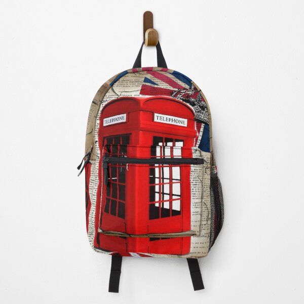 Item preview, 1980s rustic dark academia union jack retro london telephone booth designed and sold by LEILA ART SPACE.
