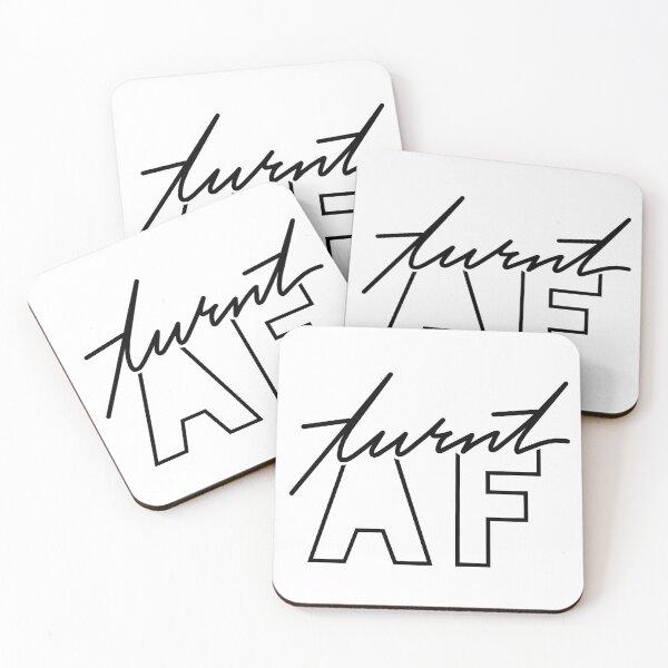 Item preview, Turnt AF - black on white script design designed and sold by TresChicXO.