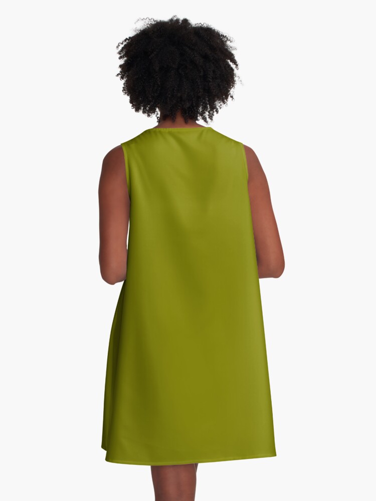 SOLID COLOUR, PLAIN OLIVE, GREEN A-Line Dress for Sale by ozcushions