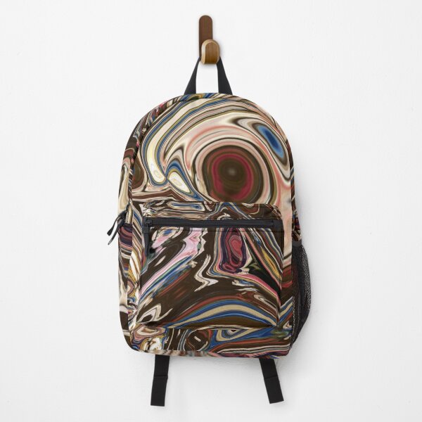 Item preview, preppy chocolate brown tan marble swirls mid century modern designed and sold by LEILA ART SPACE.