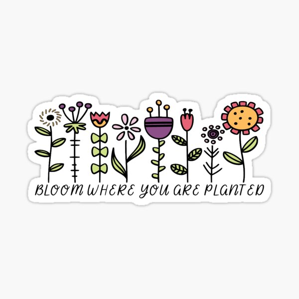 Bloom Where You Are Planted Sticker - Barn Owl Primitives