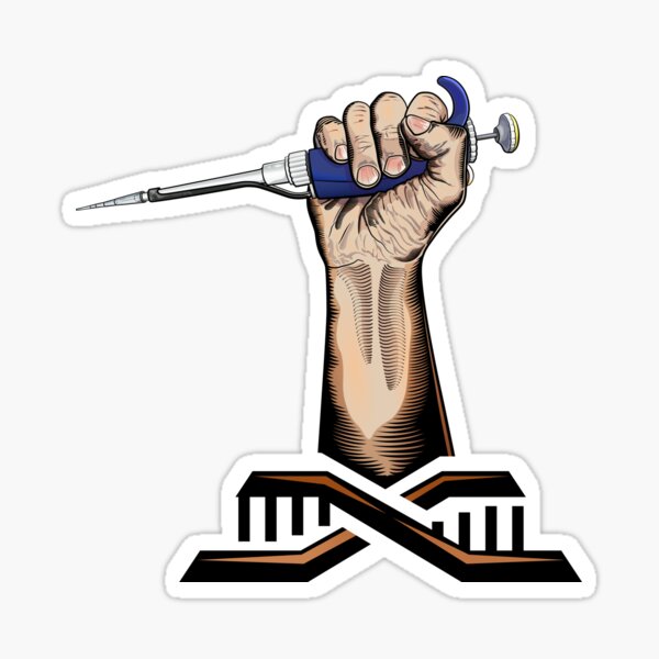 Item preview, Pipette in Power Fist with DNA Logo Science Biology Design designed and sold by Zit-Zat-Zot.