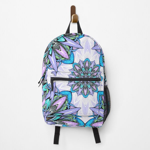 Item preview, blue and light purple mandala designed and sold by MandalaFlowerArt.