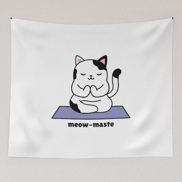 Item preview, Kitty Cat Doing Yoga Cute Kitten Meow-Maste Namaste Meditating designed and sold by AlwaysGrowing.