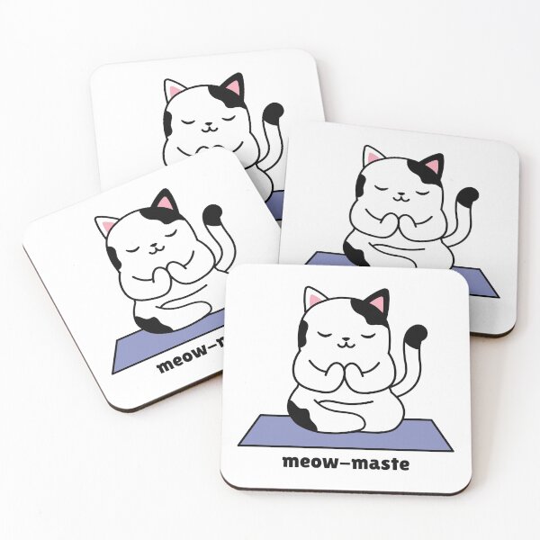 Item preview, Kitty Cat Doing Yoga Cute Kitten Meow-Maste Namaste Meditating designed and sold by AlwaysGrowing.