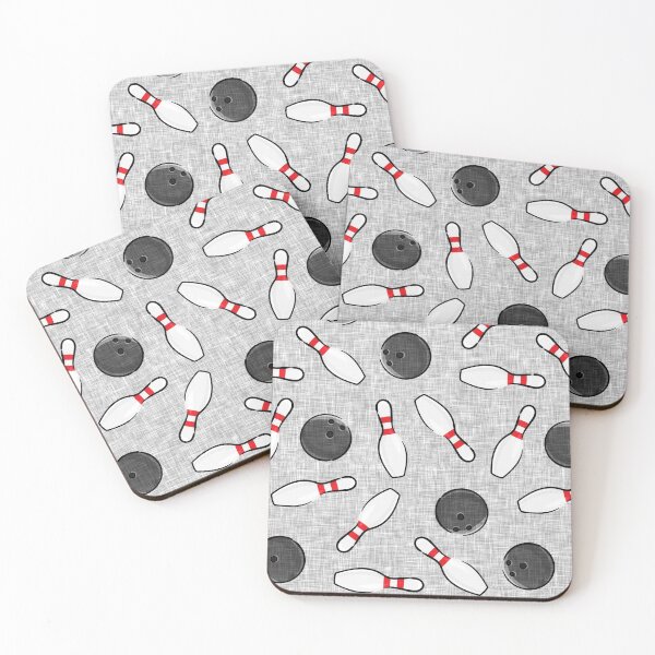 Item preview, bowling - bowling pins and bowling balls - grey designed and sold by littlearrow.