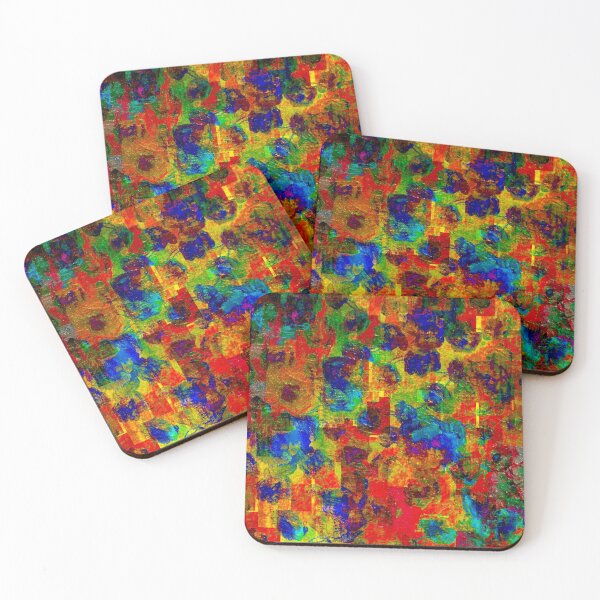 Item preview, Abstract colorful textured painting designed and sold by Red Witch Art.