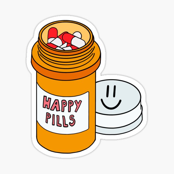 Стикеры хэппи. Стикеры таблетки. Pill стикер. Happy Pills рисунок. Стикеры Happy Pills.