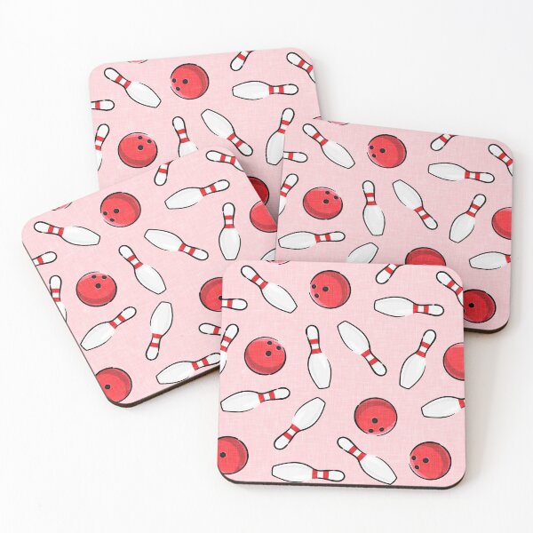 Item preview, bowling - bowling pins and bowling balls - pink designed and sold by littlearrow.
