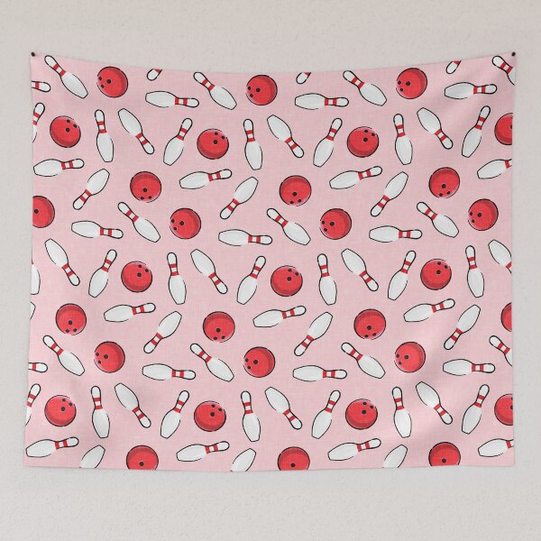 Item preview, bowling - bowling pins and bowling balls - pink designed and sold by littlearrow.