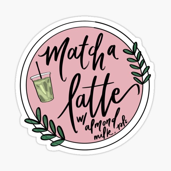 iced matcha latte almond Sticker