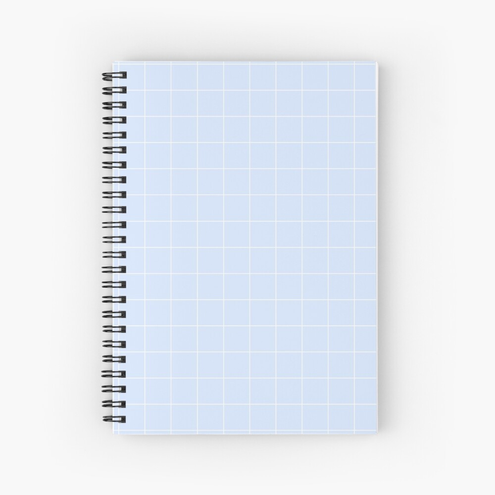Powder Blue and White Grid Pattern Spiral Notebook