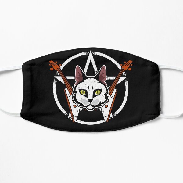 Metal Cat With Guitar Flat Mask