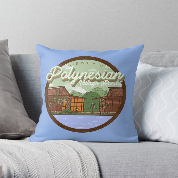 Polynesian Village Throw Pillow