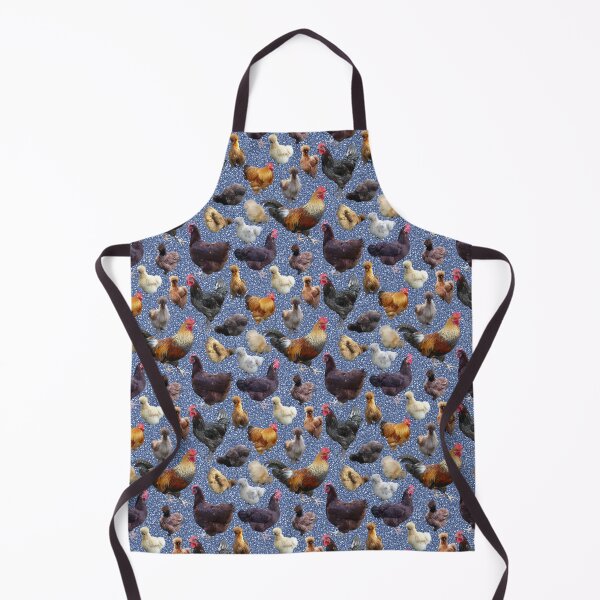Item preview, Backyard Chickens on Blue Glitter designed and sold by StandoutSilkies.