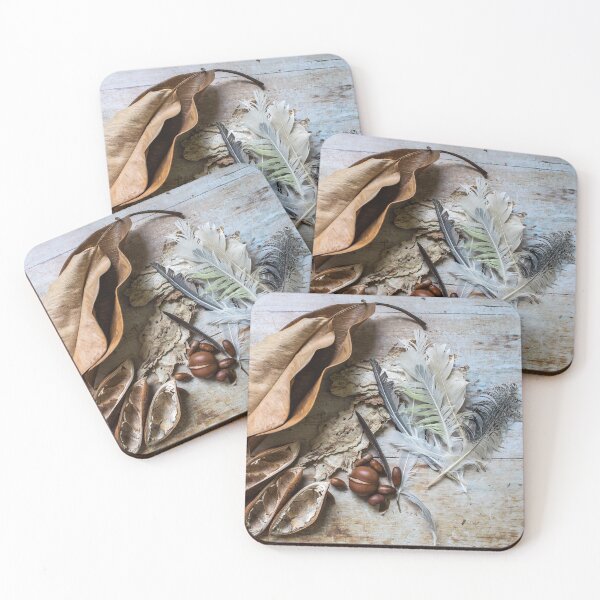 Item preview, leaves, feathers and seed pods from nature designed and sold by justine Gordon.