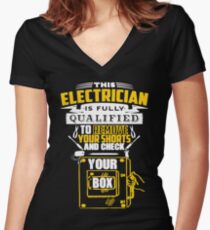 Electrician Women's Fitted V-Neck T-Shirt