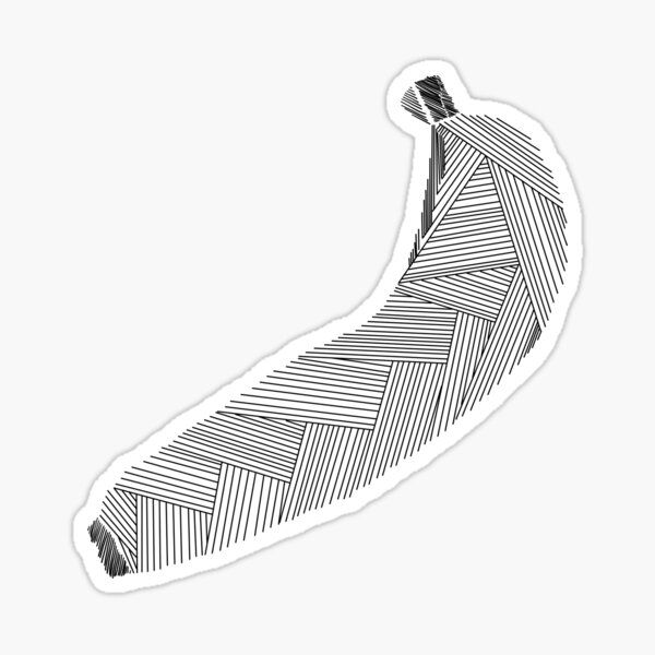 Abstract Banana: Striped Sticker
