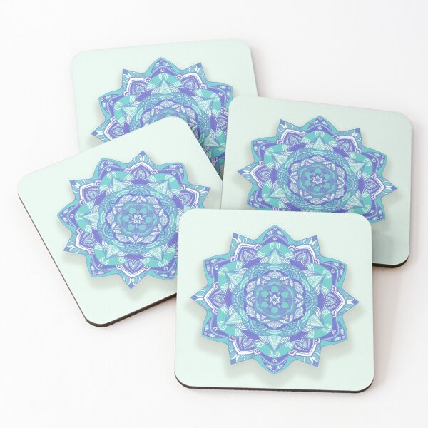 Item preview, blue mandala designed and sold by MandalaFlowerArt.