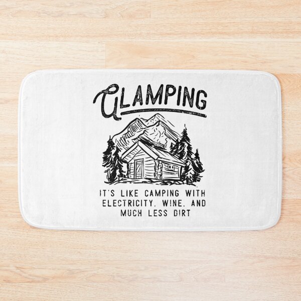 Item preview, Glamping Luxury Hike Campfire Camper Wanderlust Outdoor Mountains Boy Scout Woods Travel Gift Idea (Black Edition) designed and sold by SimonGs.