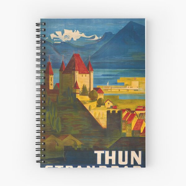 Item preview, Strandbad Thun vintage travel poster designed and sold by stickart-marek.