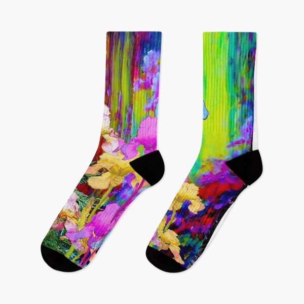 Item preview, PURPLE WHITE IRIS GARDEN GREEN COLOR ART designed and sold by sharlesart.