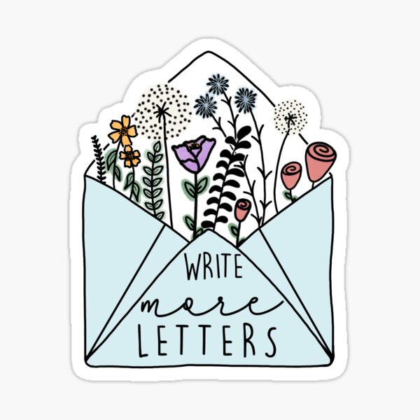 Item preview, Write More Letters Colorful Floral Sticker-Blue designed and sold by illfollowthesun.