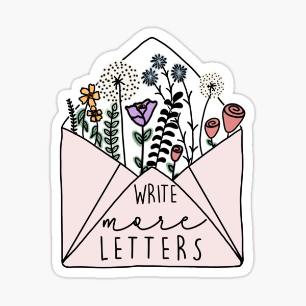 Artikel-Vorschau von Schreibe mehr Buchstaben, bunter Blumenaufkleber, Pink, designt und verkauft von illfollowthesun.