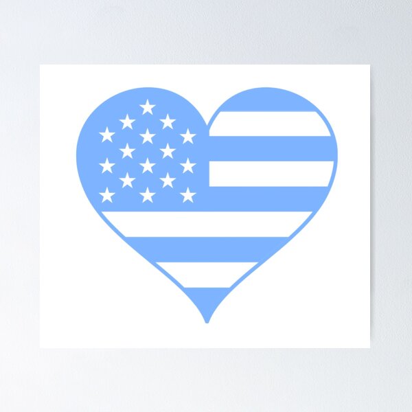 Item preview, Carolina Blue Flag Heart  designed and sold by Sleepygirl2010.
