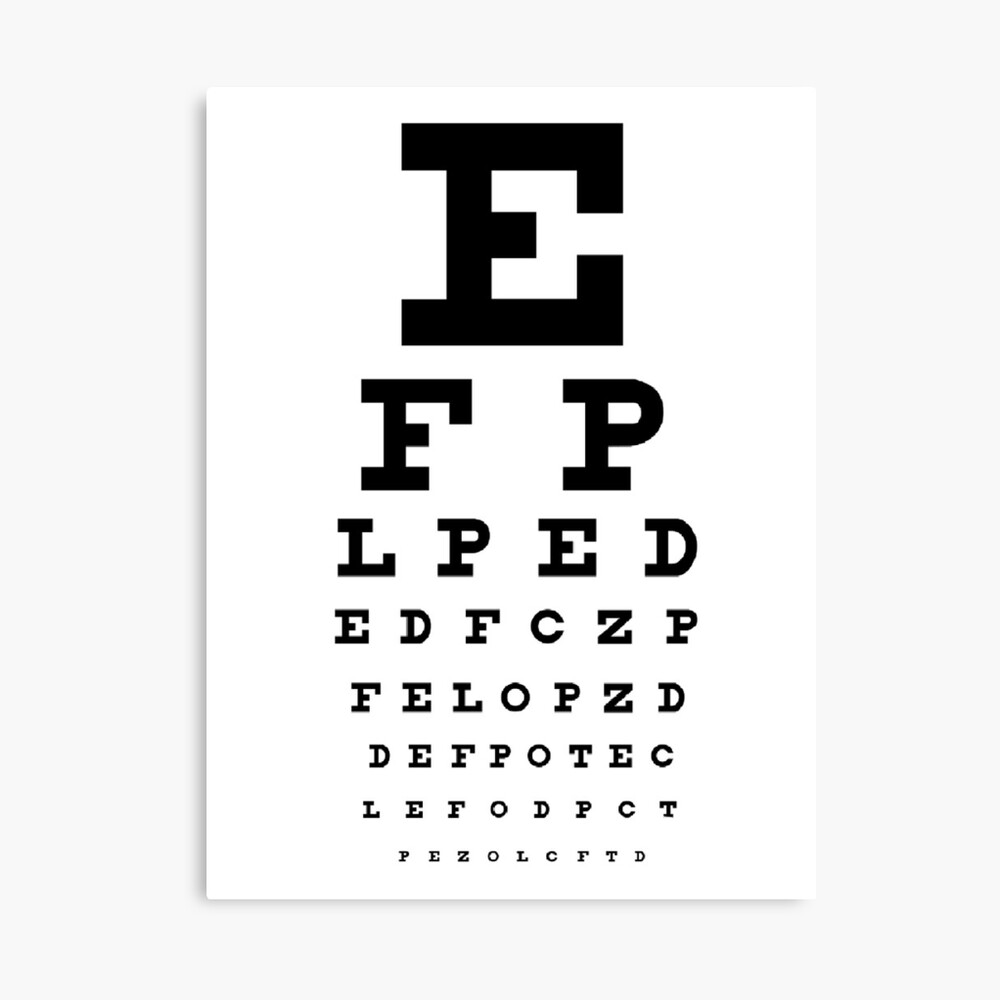 eye test chart photographic print by maeleatan redbubble