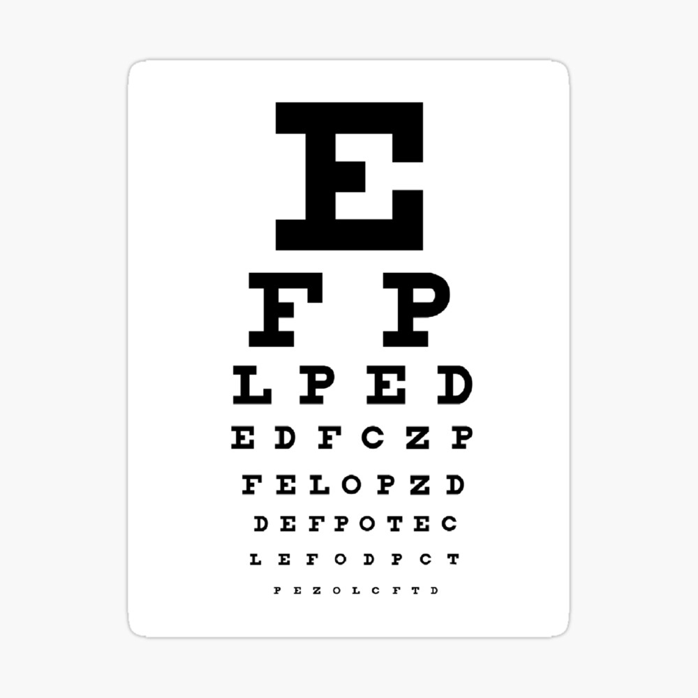 eye test chart photographic print by maeleatan redbubble