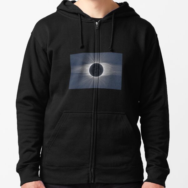 Beautiful image of the Sun&#39;s corona during a solar eclipse Zipped Hoodie