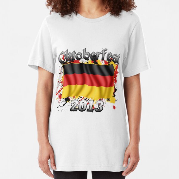 Oktoberfest German Flag 2013 Slim Fit T-Shirt