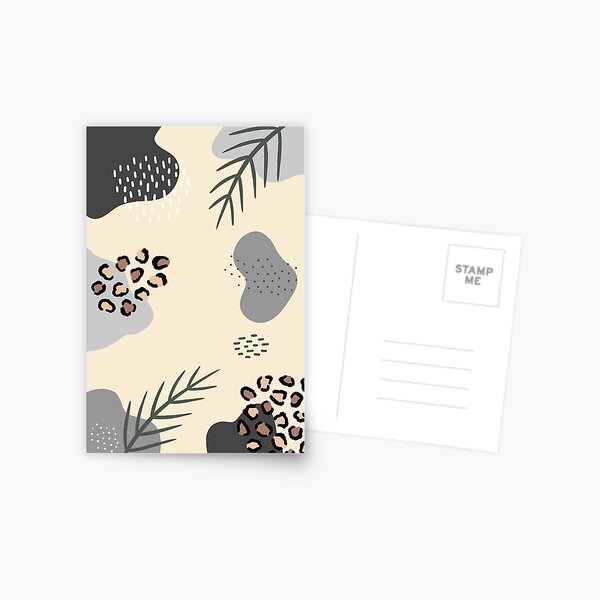 Leopard Organic Shapes Print Postcard