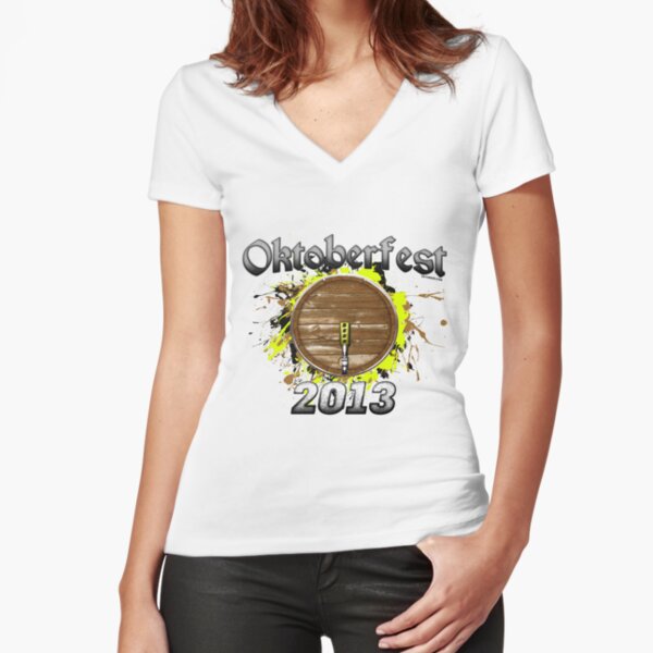 Oktoberfest Keg 2013 Fitted V-Neck T-Shirt
