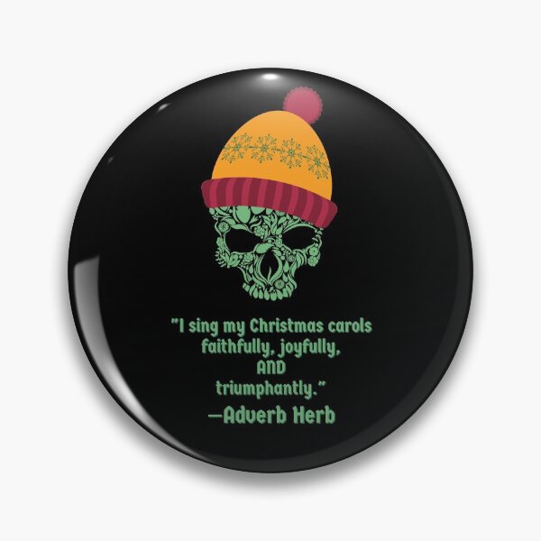 Item preview, Adverb Herb Christmas carols skull light green black designed and sold by GrammarDance.