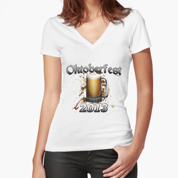 Oktoberfest Beer Mug 2013 Fitted V-Neck T-Shirt