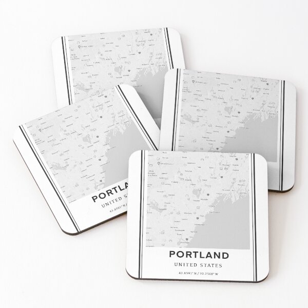 Item preview, Portland Maine Map and Coordinates designed and sold by Emily Designs.