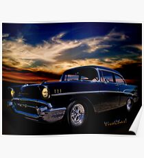 57 Belair Two-Door Sedan is Oh So Black Poster
