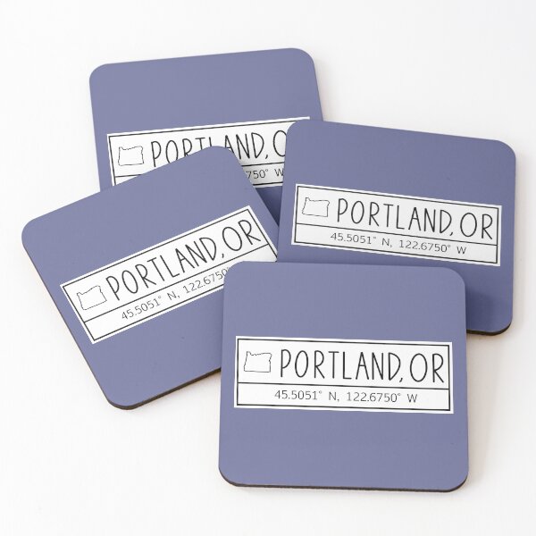 Item preview, Portland Oregon Coordinates and State Outline designed and sold by Emily Designs.
