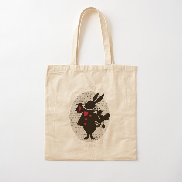 Alice in Wonderland Rabbit Tote Bag Black Rabbit Tote Bag Rabbit